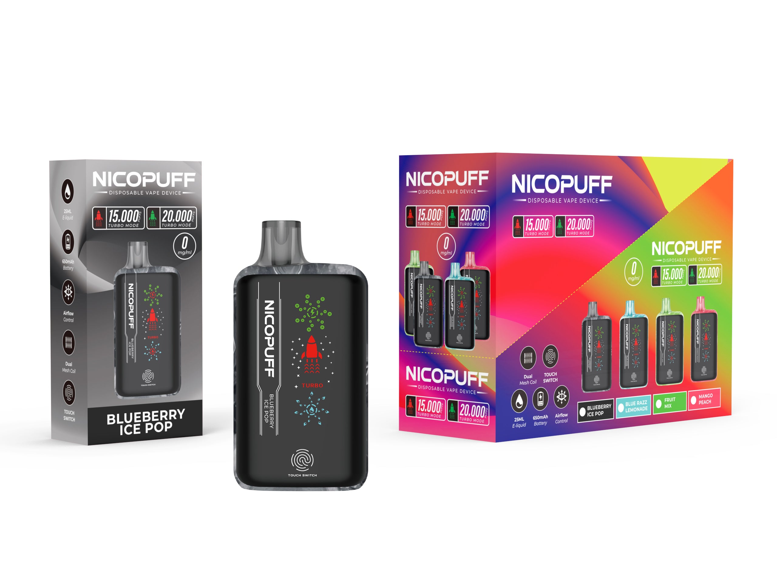 NICOPUFF GALAXY セット ノンニコチン使い捨てベイプ